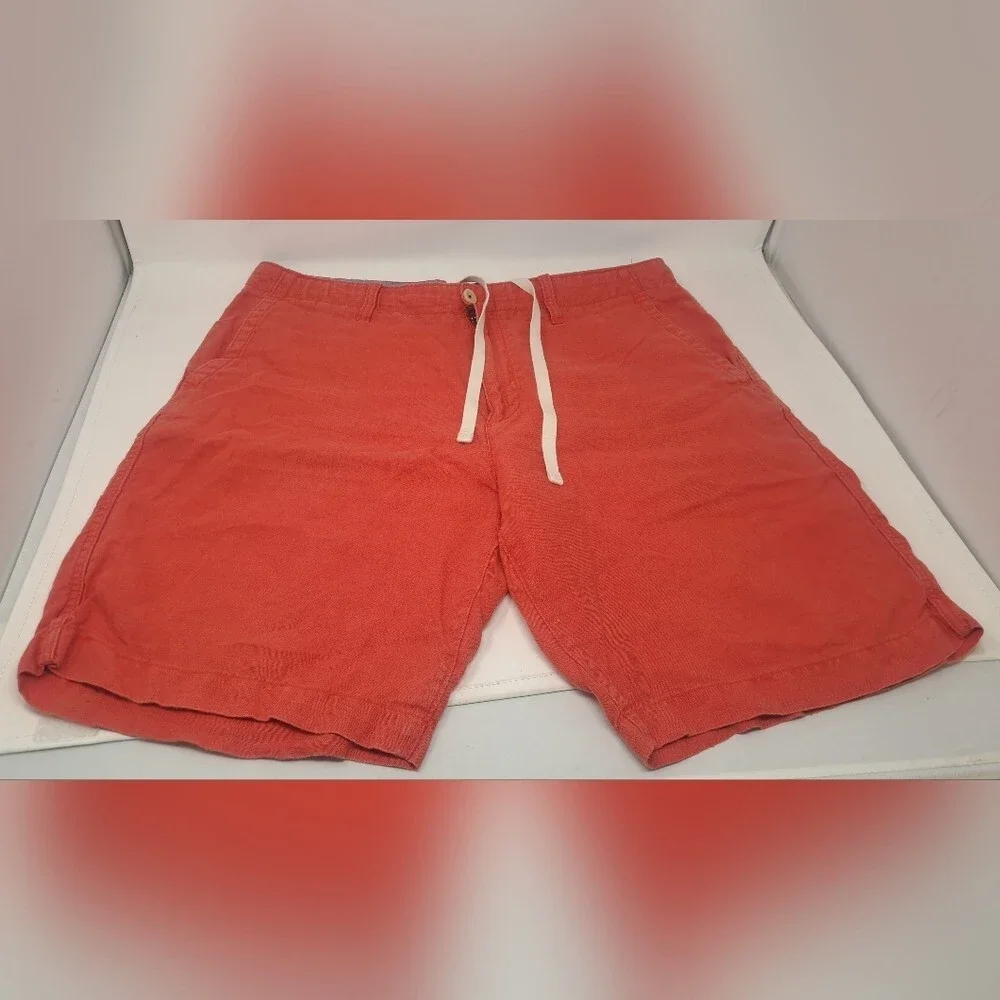 Banana Republic Men's Shorts 100% Linen Orange Drawstring HQ Size 36 Actual 38